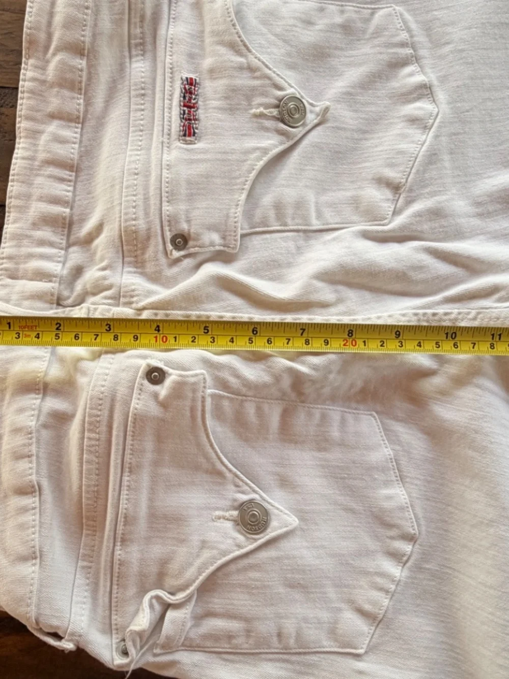 Hudson Bacara Crop Straight Cuffed White Jeans Mid Rise Sz 29